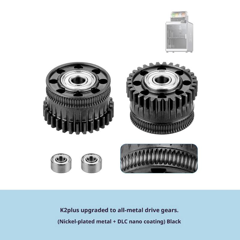 

Upgrade K2 Plus Extruder Gear Carbonized Steel With Nano Coating All Metal Extruder Gear Kit More Durable A1