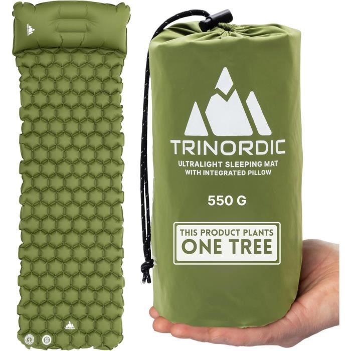 TRINORDIC Tapis de Camping Gonflable Ultraléger avec Oreiller