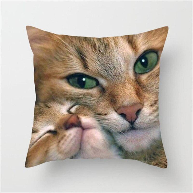 Buy Square Cushion Covers Cute Cats Pattern Decorative Pillowcases for