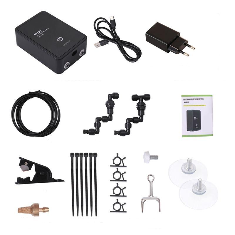 Practical-Wifi Smart Reptile Humidifier Timer Automatic Mist Rainforest Spray System Kit Sprinkler Controller Watering Kit