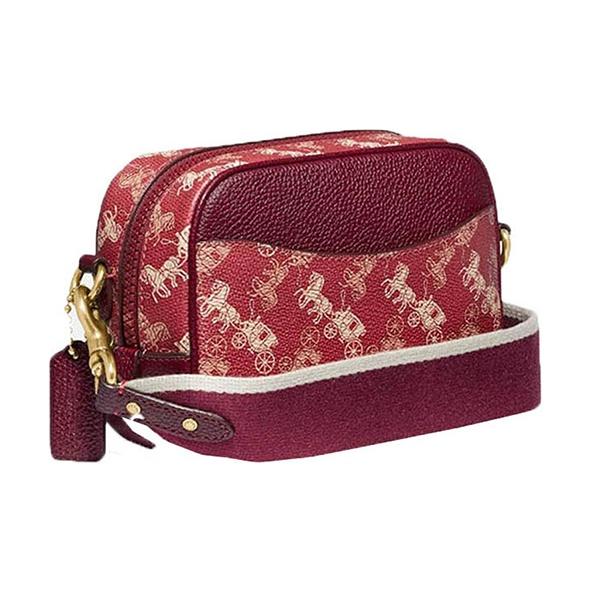 Coach Camera 16 Stripe Print And Rainbow Pattern Camera Bag Small Pink Women bags 88505-B4PES