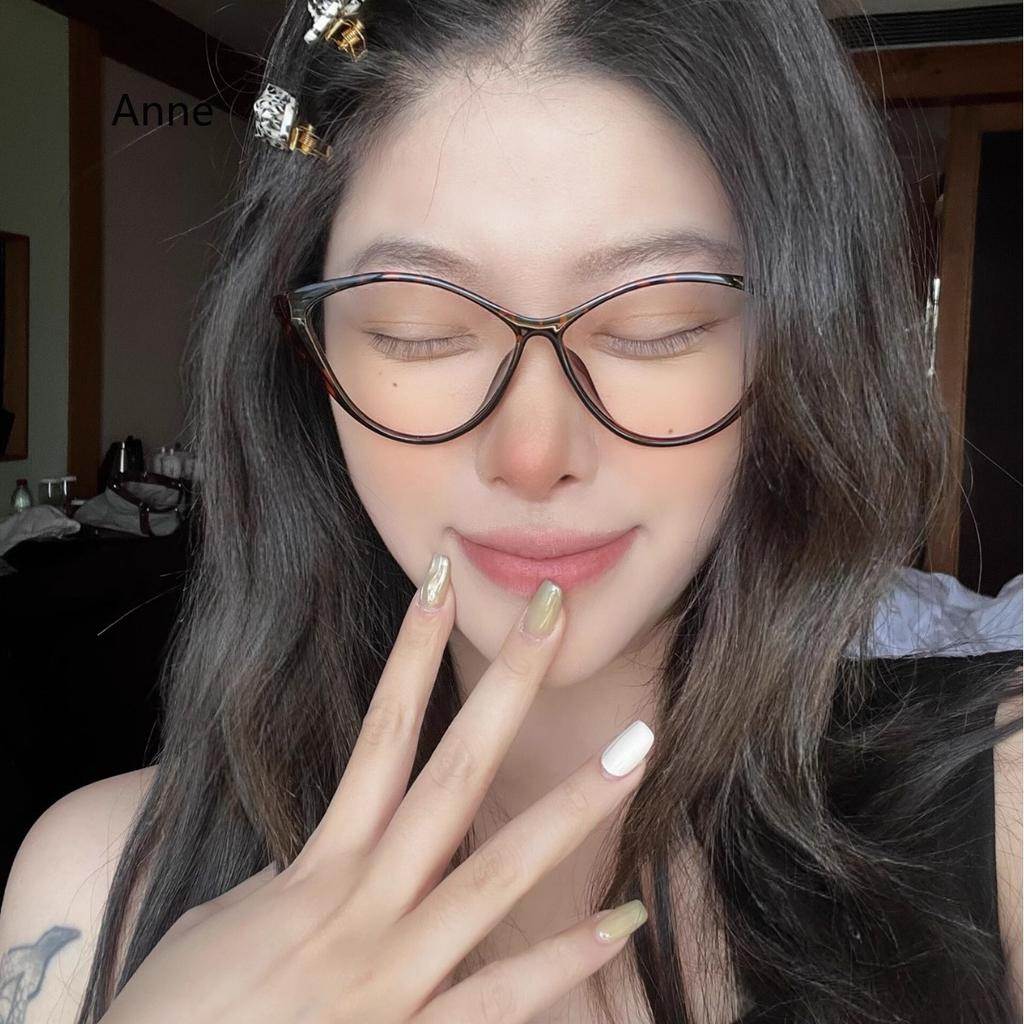 Ladies Trendy Photochromic Myopia Glasses Fashionable Cat Eye Frame Anti Blue Light Eyewear Stylish Women Minus Sight Glasses