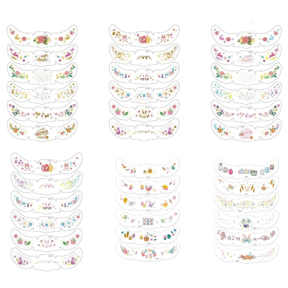 Long Lasting Easter Face Tattoo DIY Cheek Temporary Tattoo Face Freckle Stickers Music Festival