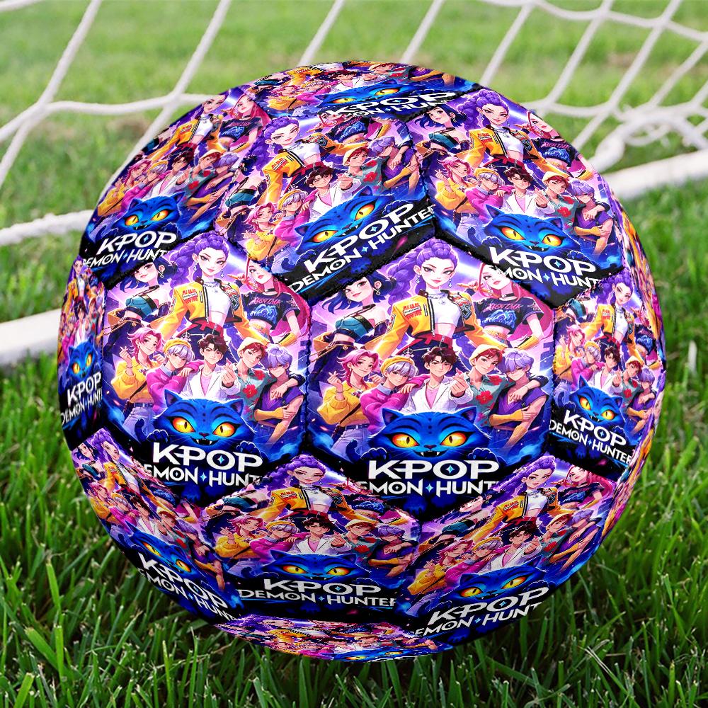 K-pop Demon Hunter Adventure Size 5 Soccer Ball,Indoor/Outdoor Suitable for Training Matches Tournaments Practice Games Perfect Gift for Fan