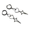 Trendy Punk Sliver Color Hollowed-out Heart-shaped Stars Pendant Dangle Earrings for Women Men Personality Hoop Earrings Jewelry