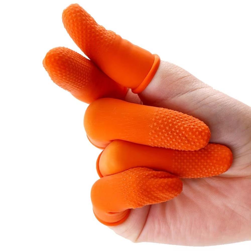 100pcs Disposable Latex Finger Cots Wear Resistant Fingertips Protector Nail Industry