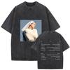 Rapper Rosalia Lux Tour Vintage-Waschungen T-Shirts Herren Damen Hip Hop Popmusik Mode Kurzarm-T-Shirt Gothic Streetwear