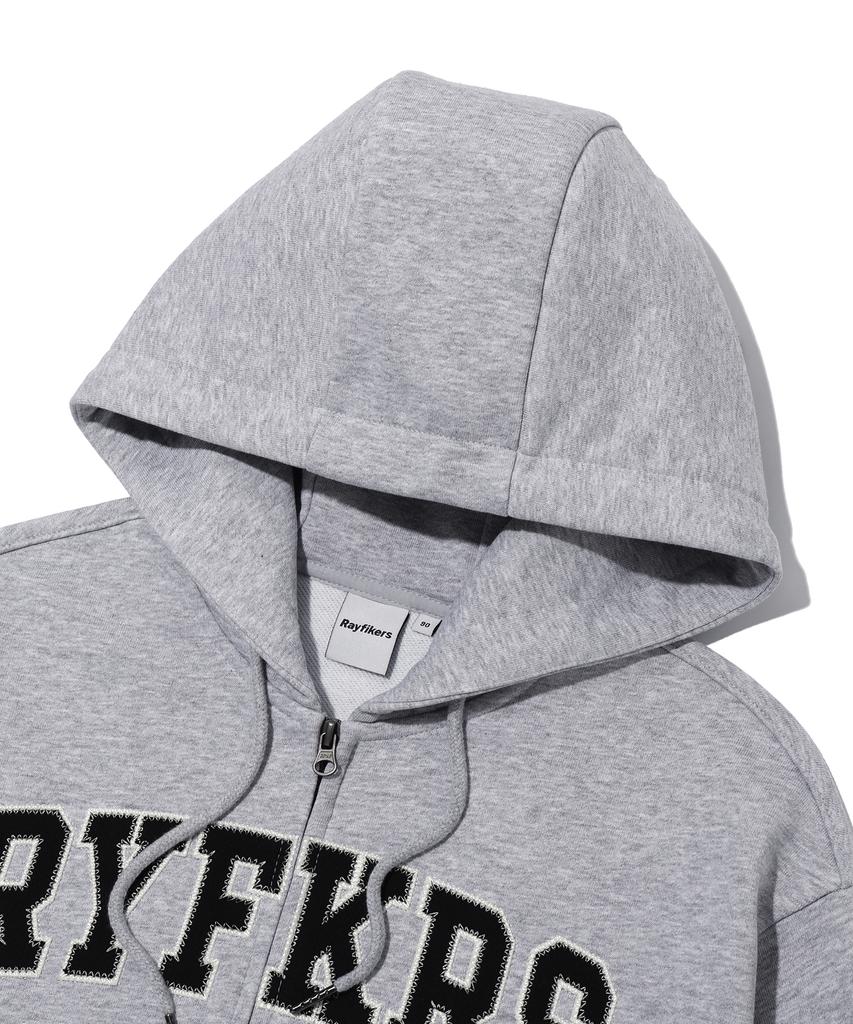 Rayfikers Applique Logo Zip-Up Hoodie Melange Grey (Mp6Tu148-097)