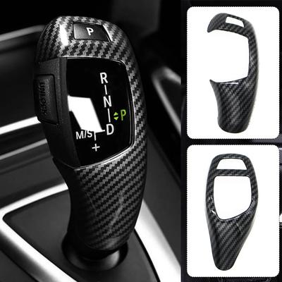 טקסטורת סיבי פחמן עבור BMW F30 F10 F15 F07 F20 F21 F22 F32 F34 F35 5GT מסגרת פאנל ידית הילוכים לרכב כיסוי ידית הילוכים קישוט ראש