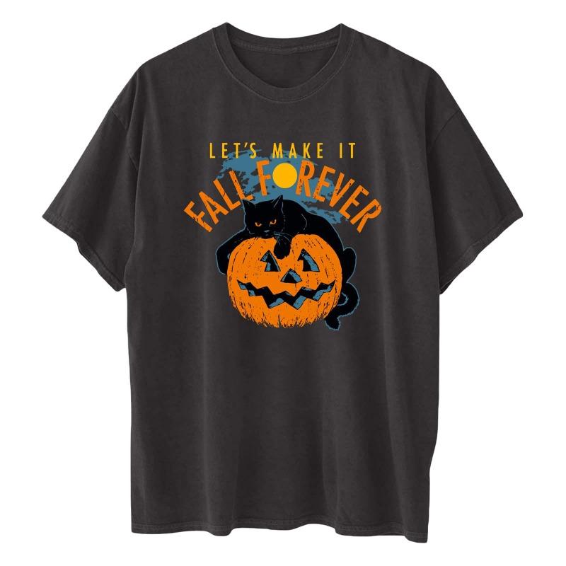 Halloween Men's and Women's Same Casual Fashion Simple T-shirt