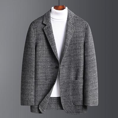 Automne et Hiver Nouveau Costume en Laine Double Face Fait Main Laine Double Face Costume Décontracté pour Homme Laine Petit Costume Haut