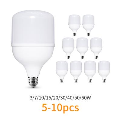 5-10pcs LED Bulb AC 220V E27 LED Lamp 60W 50W 40W 30W 20W 15W 10W 7W 3W Lampada LED Light Bombilla Spotlight Lighting Lamp