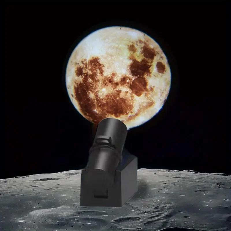 Lumină de Noapte Proiector LED Lună Reîncărcabilă USB Reglabilă Lampă de Atmosferă 3D pentru Dormitor Cameră Copii Petrecere Decor de Perete