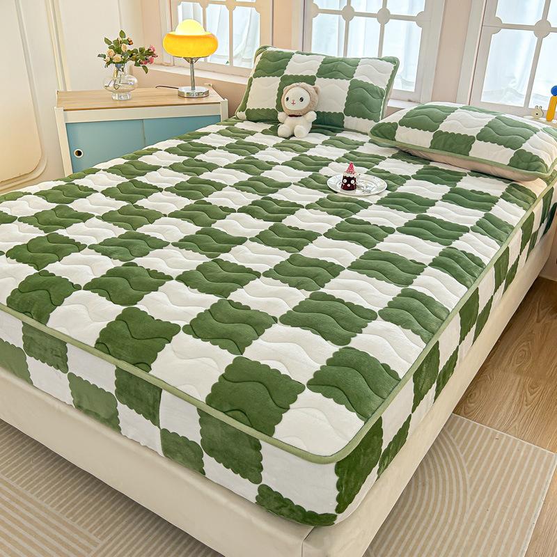 

Молочный флис наматрасник флис утолщенный стеганый хлопок осень и зима коралловый фланель защита матраса покрывало трансграничная оптовая торговля 48 * 74cm [One single pillowcase]