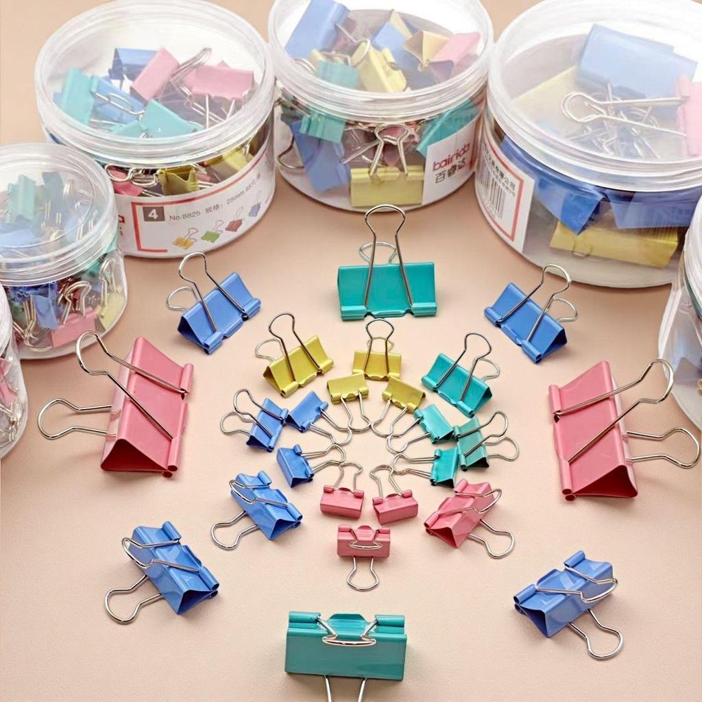Colorful Metal Binder Clips, Strong Grip Office Stationery/Folders