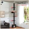 Adjustable Height Cat Tree for Indoor, Floor To Ceiling Cat Tower with Scratching Posts, Cat Condo, Hammock and Dangling Balls