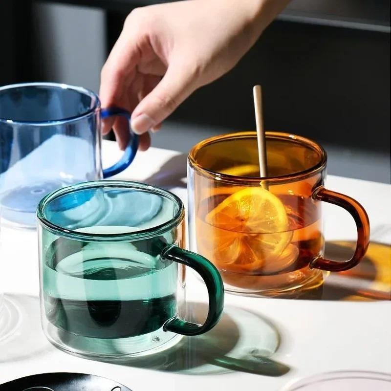 250ml Wine Drinking Tumbler Whiskey Vodka Coffee Juice Water Tea Creative Double Bottom Glass Mugs for Home