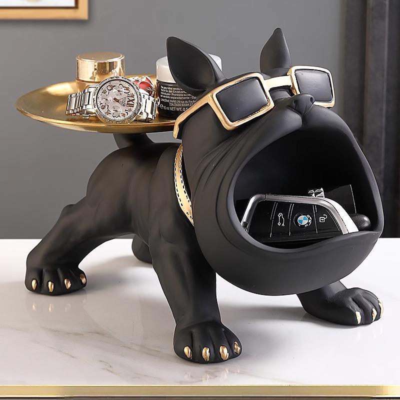 Home Decoration Ornaments Entrance Keys Storage Modern Creative Luxury Design Cute Dog Storage Tray Figurines Crafts Funny Gifts