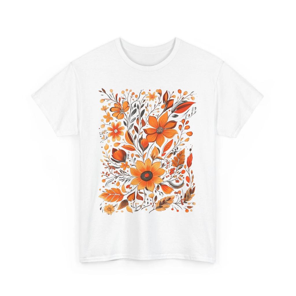 Fall Aesthetic T-Shirt | Autumn Leaves | Floral Fall Flowers Cottagecore T-Shirt