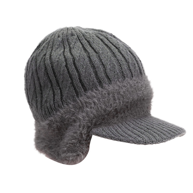Unisex Winter Hat Plush Fur Lined Warm Earflap Cap Stylish Soft Beanie Hat Outdoor Thick Ski Sports Knitted Hat