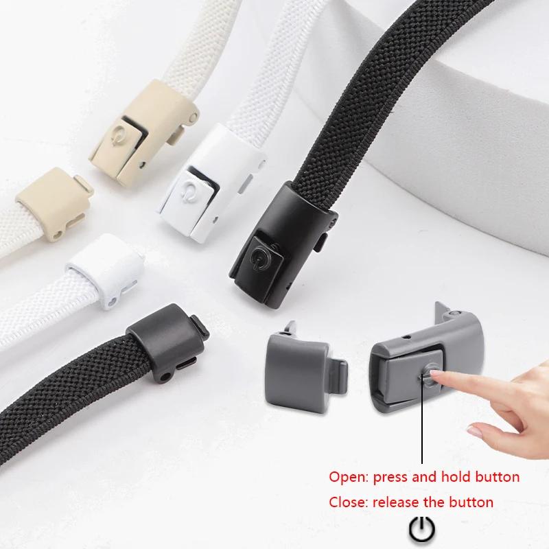 Press Lock Shoelaces Without Ties Elastic Laces Sneaker 8MM Widened Flat No Tie Shoe Laces Kids Adults Shoelace Lazy Shoe Laces