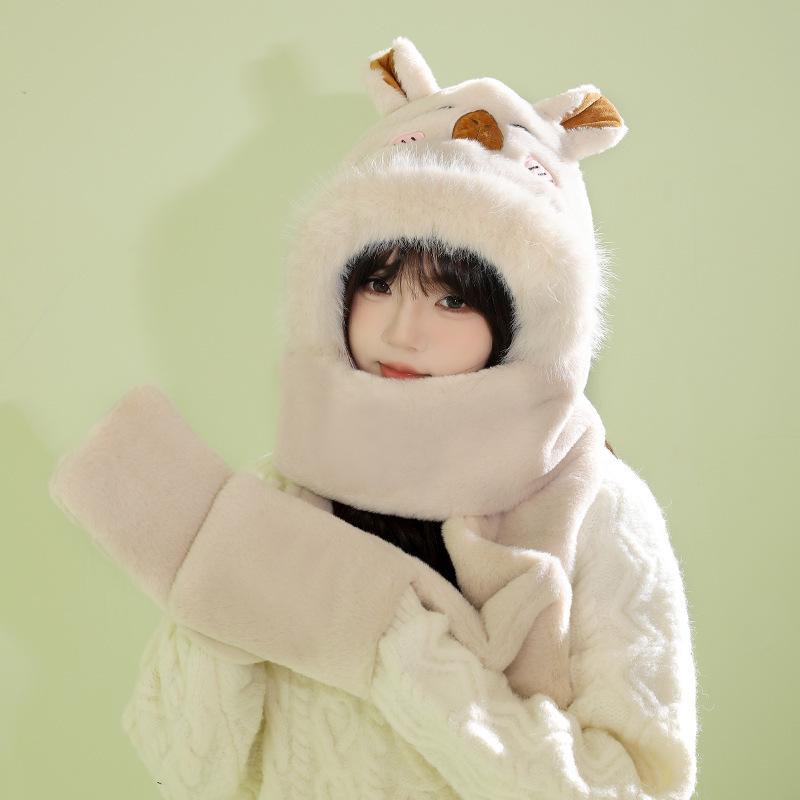 

Women s Cute Bear Winter Set: Hat, Scarf, and Gloves - Warm and Cozy