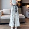 Ethnic Style High-Waist Wide-Leg Ice Silk Pants - Women's Summer 2025 Collection