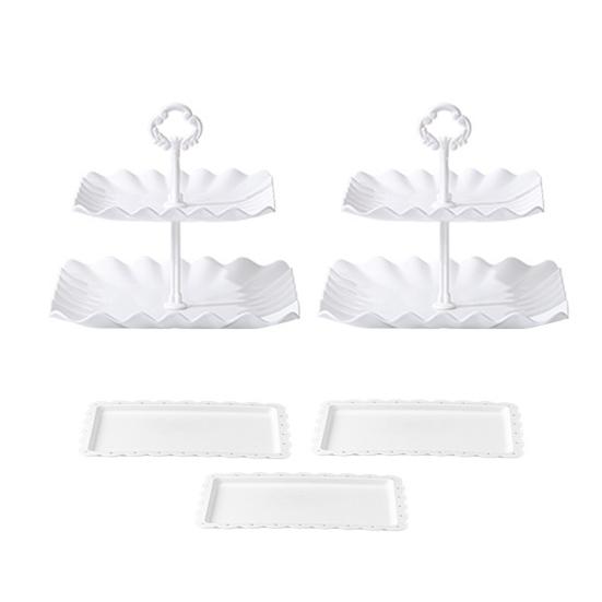 3-Tier Cupcake Stands with Dessert Trays Table Display Candy Cake Tiered Tray Treats Favors Serving Trays for Tea Party Wedding Baby Shower