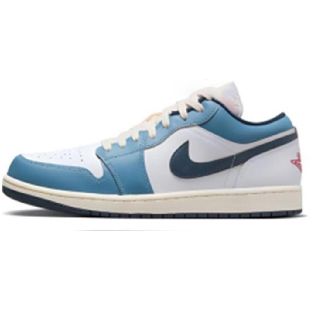 Jordan Air Jordan 1 Low top Basketball Shoes Men's White Blue Red HM3711-144(Team-)-Random packaging bags