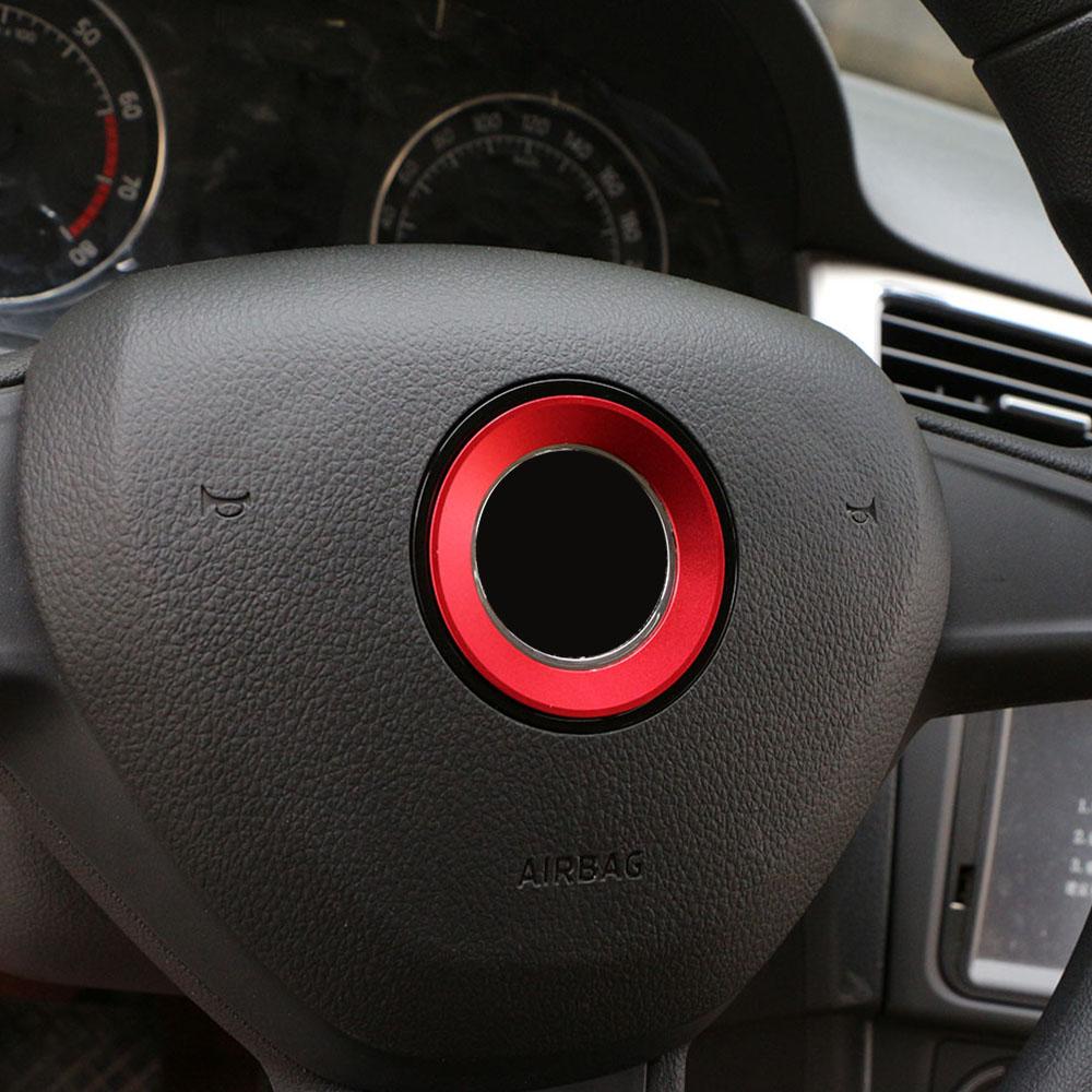 Car Steering Wheel Panel Logo Cover Trim for VW Golf 6 7 MK6 MK7 Jetta MK5 Passat B6 B7 Polo for Skoda Fabia Styling
