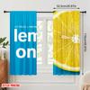 2pcs 2D flat printing Scene Curtains Lemon Citrus Fruit Slice Polyester Without Electricity Family Party Use for Holiday Family
