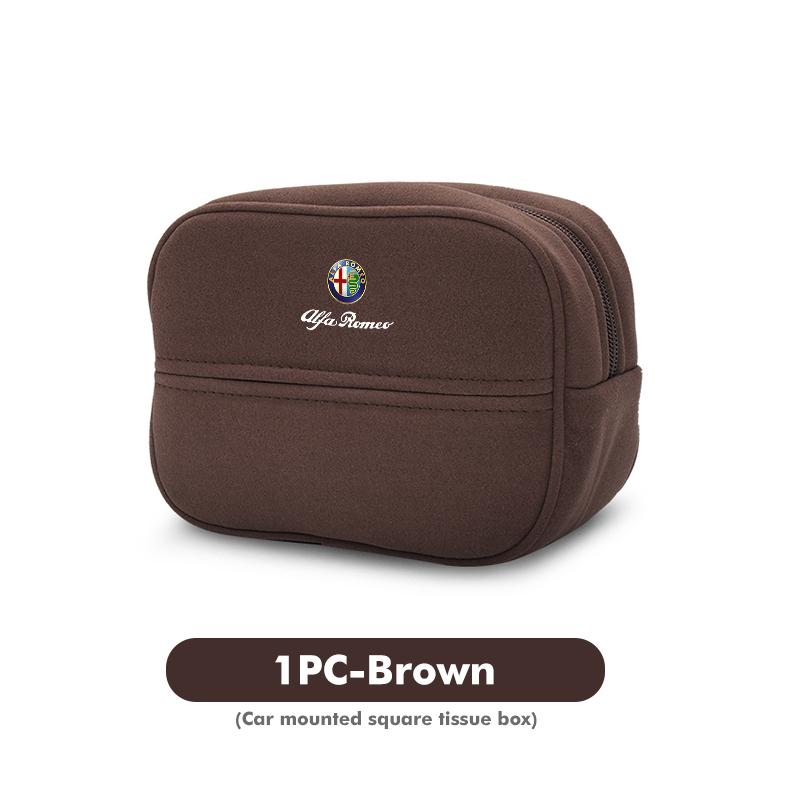 For Alfa Romeo Car Logo Seat Back Hanging Tissue Organizer Paper Storage Bag Accessories 159 Giulietta Giulia 147 Mito 156 159