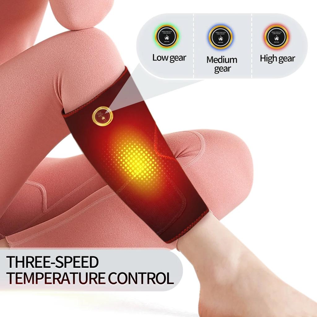 USB Heated Leg Warmer Full Wrap Multi Mode Vibration Kneading for Sports Muscle Strain Relief Unisex Cold Protection