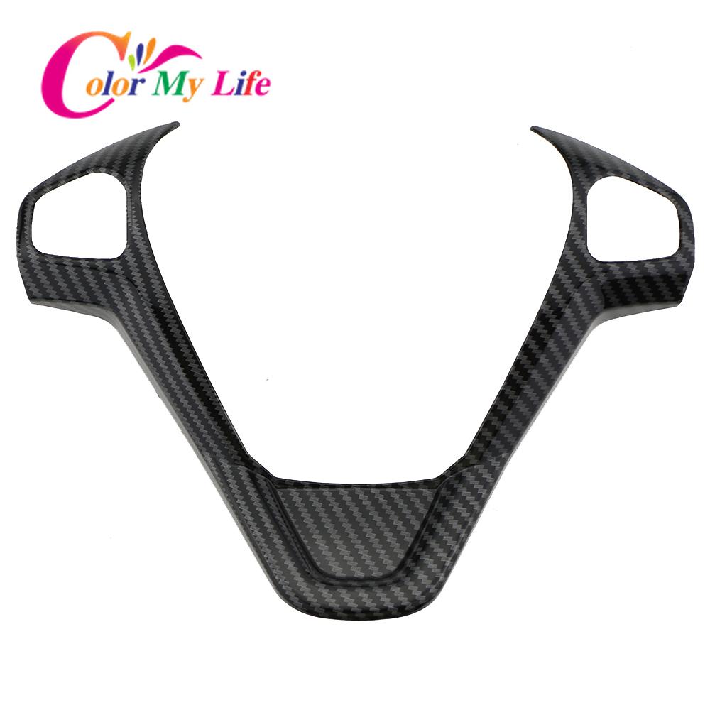 Car Accessories for Ford Fiesta MK7 2009 - 2017 Ecosport 2012-2017 Steering Wheel Panel Decoration Cover Trim