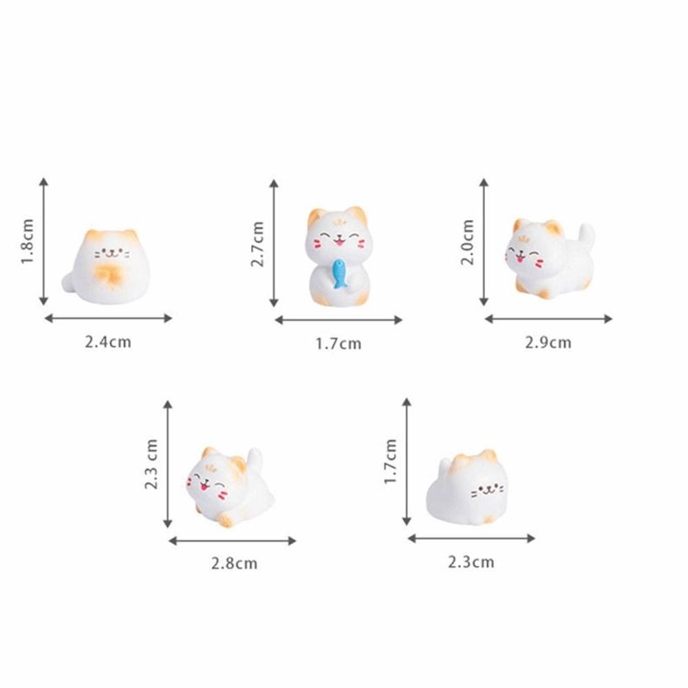 Mini Cat Desktop Decoration Resin Animal Figurine Cute Miniature Figurines  Home Decor