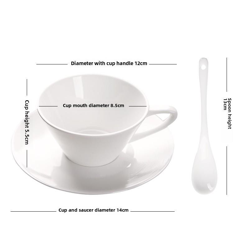 BR160ml Pure White Bone China Coffee Cup Ceramic Simple Nordic Latte Cups Creative Fancy Afternoon Tea Cafe Coffee Cup SpoonEY  200ml