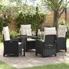 VidaXL 5-piece Garden Dining Set with Black Poly Rattan Cushions 3380368