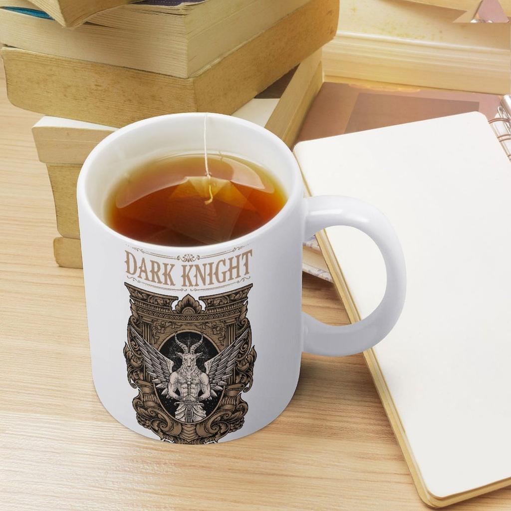 11oz Weiße Keramiktasse mit glänzender Oberfläche und doppelseitigem Druckdesign, Perfekt für Kaffee, Tee und tägliche Entspannungsgetränke