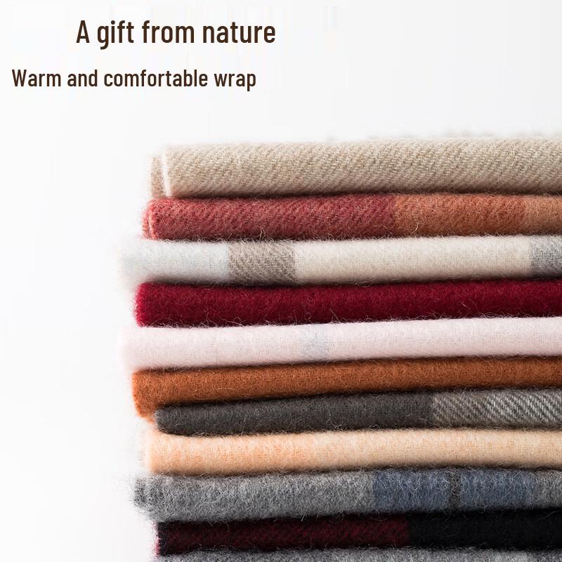 Hengyuanxiang 100% Wool Plaid Scarf