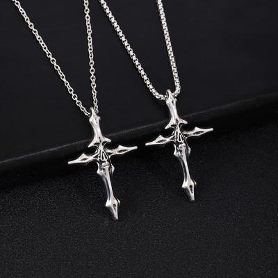 Retro Wikinger Knochen Kreuz Halskette Punk Gothic Schmuck Hip Hop Street Fashion Accessoires für Damen Herren
