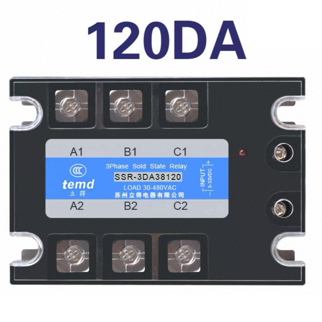 

Твердотільне реле DC-AC 3-фазне 3-SSR 10A-200A KSSR 3~32VDC-24~480VAC Керування 40AA 40DA KSSR Епоксидний захист
