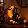 Dark Fairy Tale Moon LED Halloween Lamp Witch Table Ornament Gothic Crescent Night Light Indoor Window Display Decor Spooky