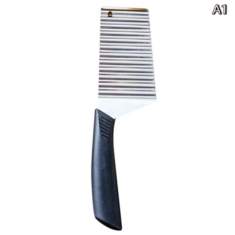 

Stainless Steel Potato Crinkle Wavy Slicer Knife French Fries Dough Vegetable Fruit Potato Cutter Chopper Kitchen Maker Tool A1
