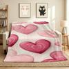 Pink Hearts Flannel Blanket Throw Blanket Soft Warm Sofa Bed Camping home Decor Unique Christmas Gift C9261825