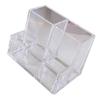 3 Compartments Clear Pencil Organizer Cup Space Saving Transparent Pen Holder  Countertop Desk