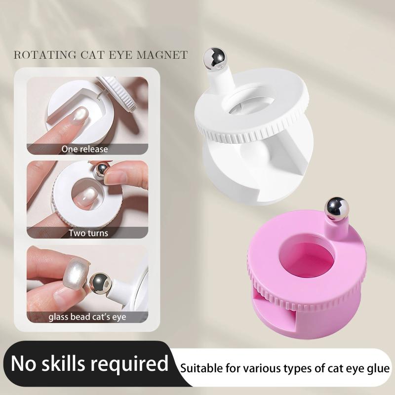 Magnete per Unghie Cat Eye Rotante Effetto Luce Ampia Perline di Vetro Multifunzionale Forte Automatico Magnetico per Unghie Artistiche per Smalto Gel
