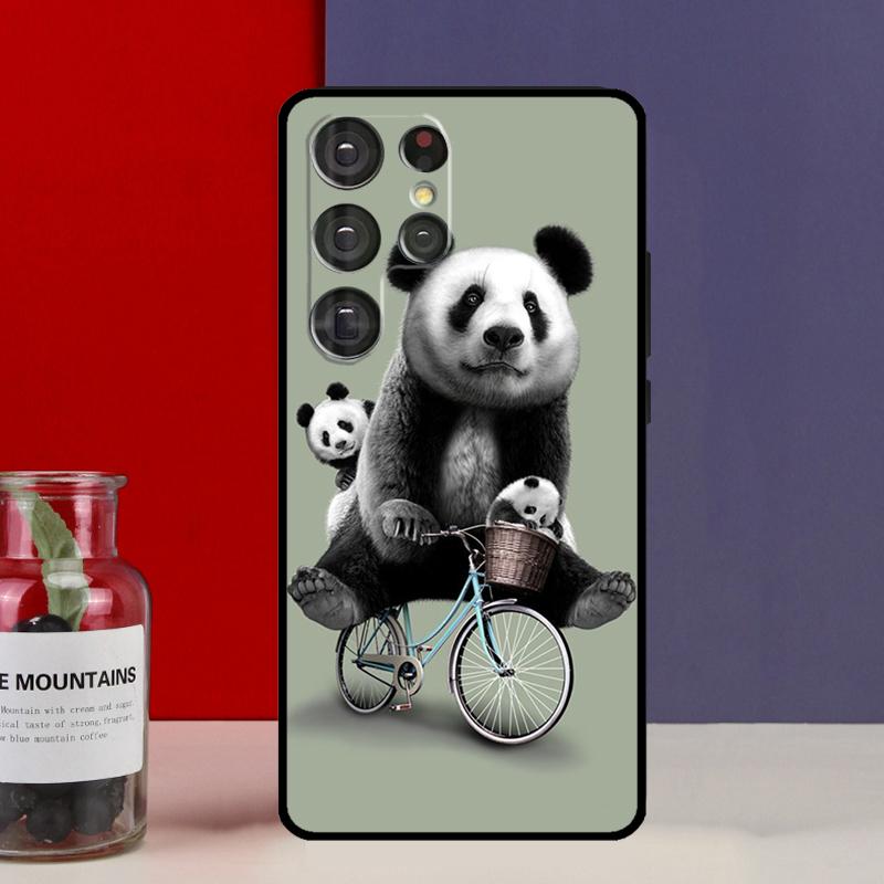 Cartoon Cute Panda Bear Funda Case For Samsung Galaxy S25 Ultra S9 S10 S20 S21 FE S22 S23 Plus S24 Ultra Phone Cover