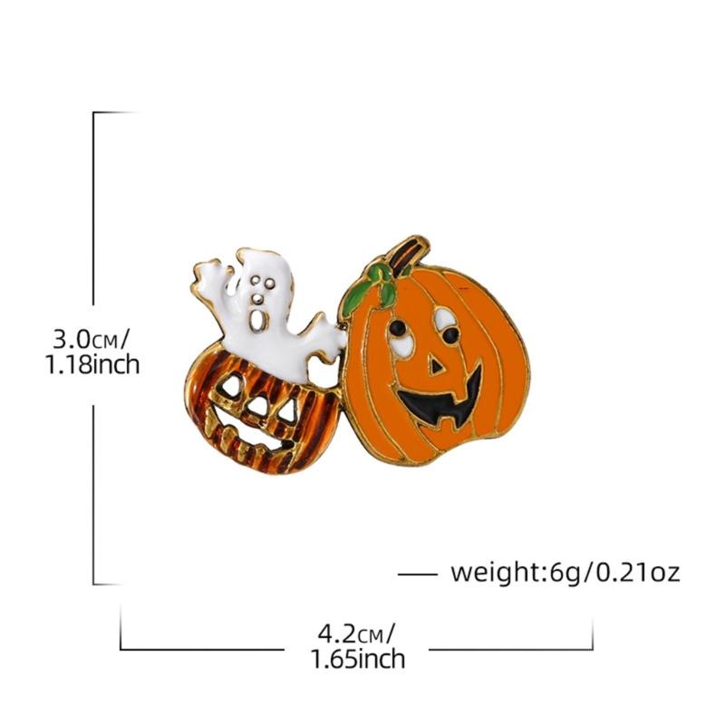 Festive Halloween Wraith Pumpkin Brooch Spooky Party Accessory For Costume Decoration And Outfit Enhancement