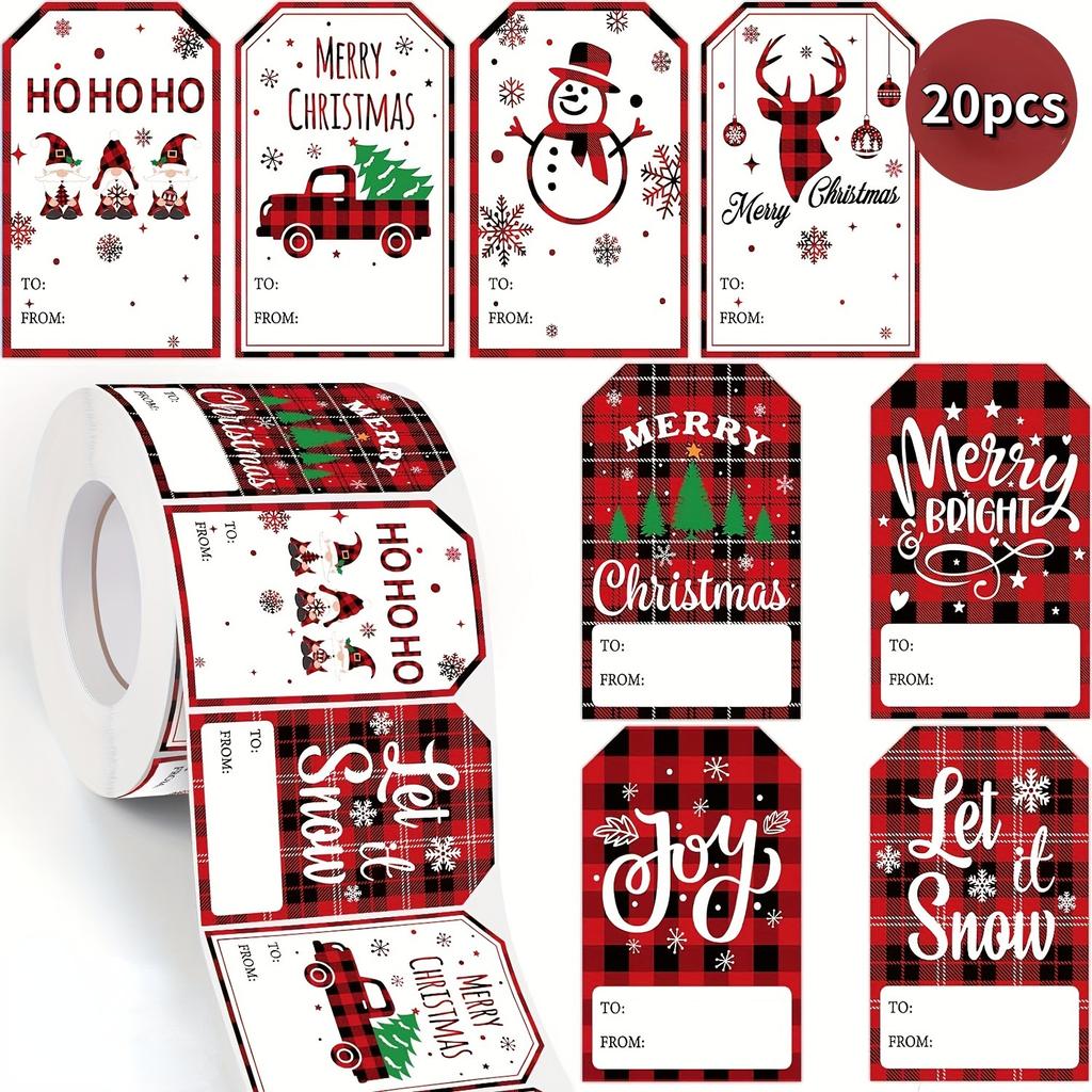 Christmas Roll Stickers 500pcs 2.36x1.57 Inch Holiday Gift Wrap Labels for Crafts Packaging