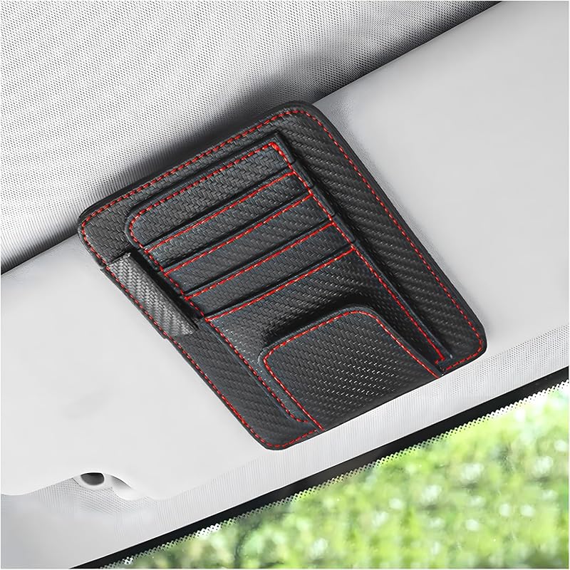 Augeny Car Sun Visor Organizer, Small Auto Visor Organizer And Storage, Registration And Document Holder, Vehicle Accessories For Sunglasses,